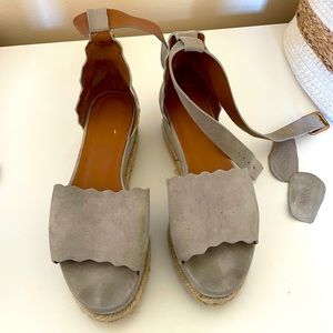 Chloe grey platform sandals
